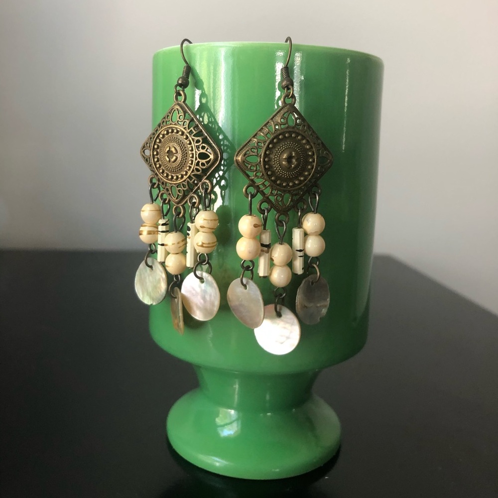 3 for $15 Beaded and shell dangling earrings.